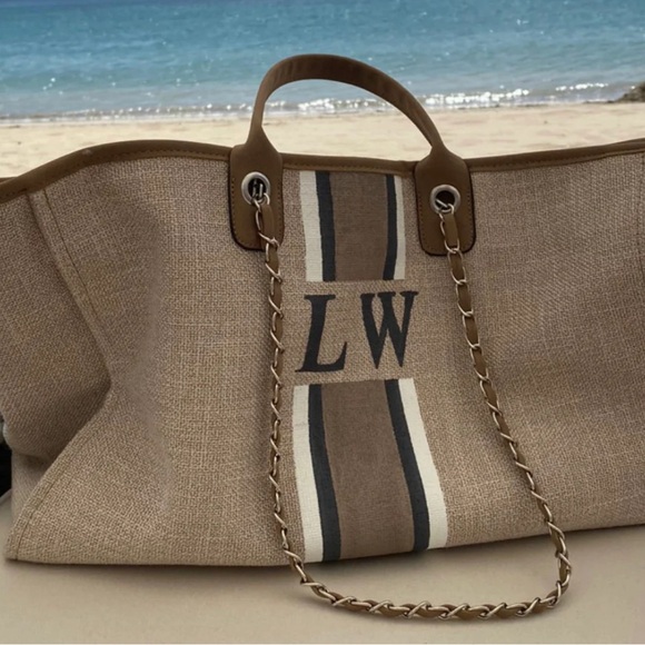 New!!  Lily&Bean Tote bag and matching brand new makeup bag.Monogrammed with LNR - Picture 8 of 9